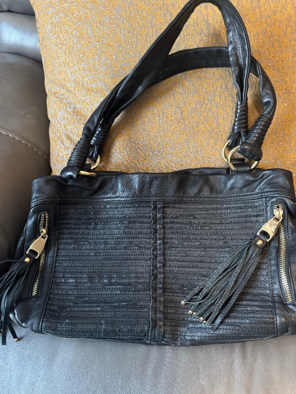 B Makowsky Hobo Tassel Bag